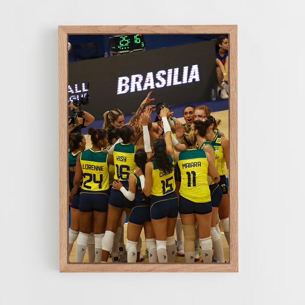 Poster Équipe Brésilienne de Volley-Femmes – affiche Volleyball (vue 4)